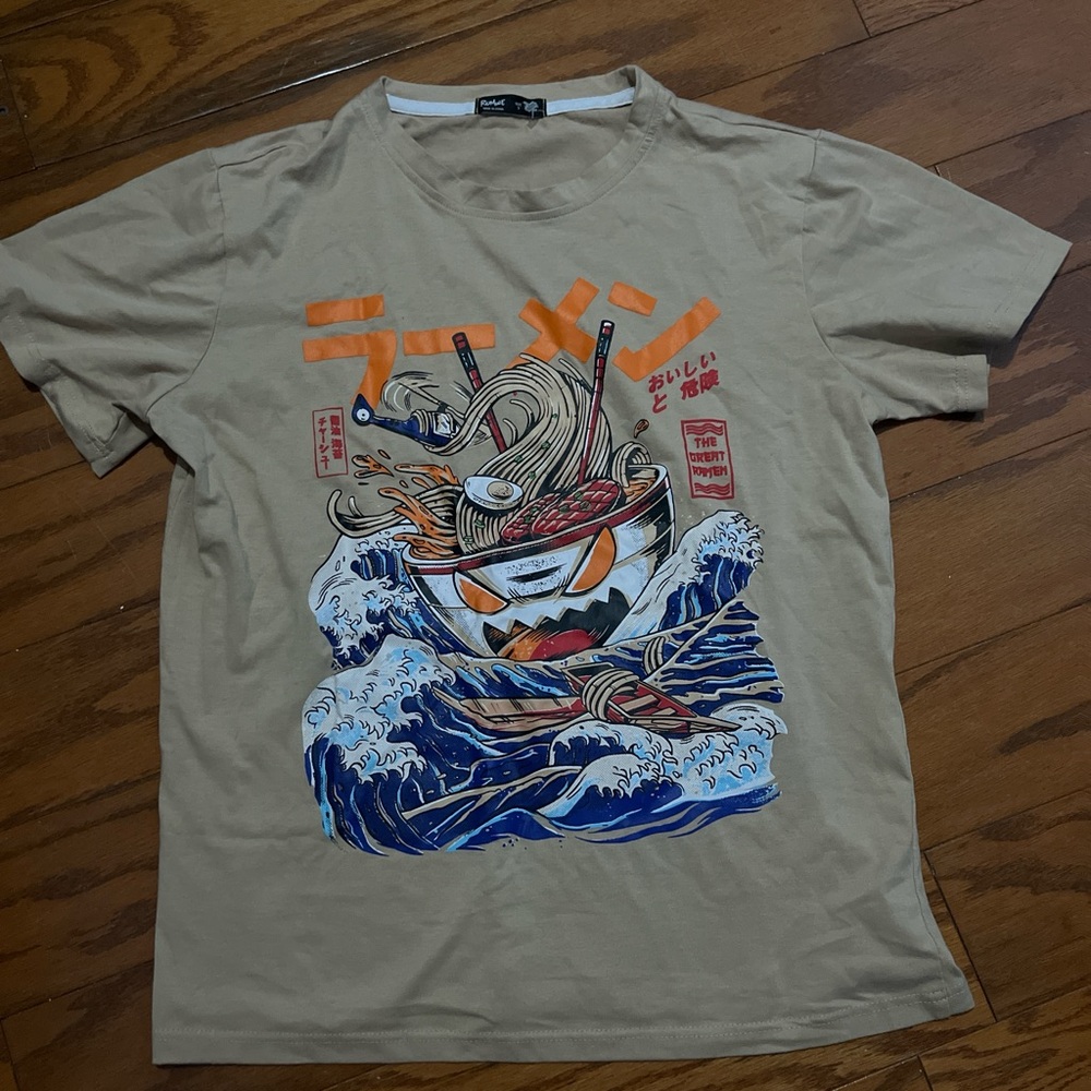 ROMWE Tan Ramen Graphic Tee